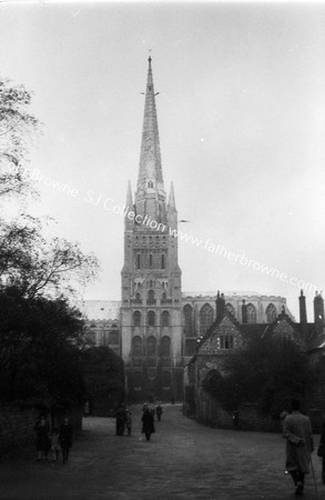 TOWER & SPIRE FROM S. SHOWING DEAN'S HOUSE ON RIGHT